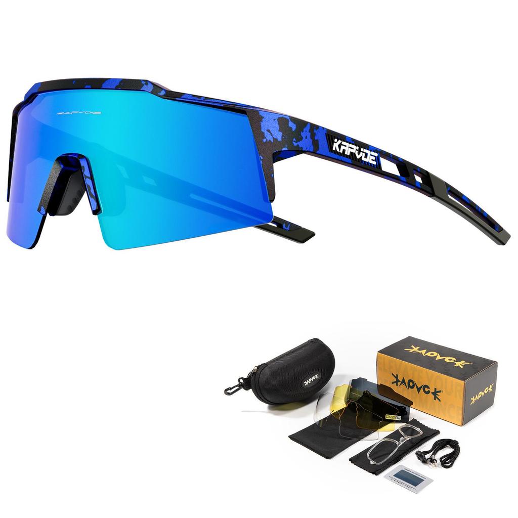 Kapvoe Polarized Cycling Sunglasses Windproof Mountain Bike Sports Glasses