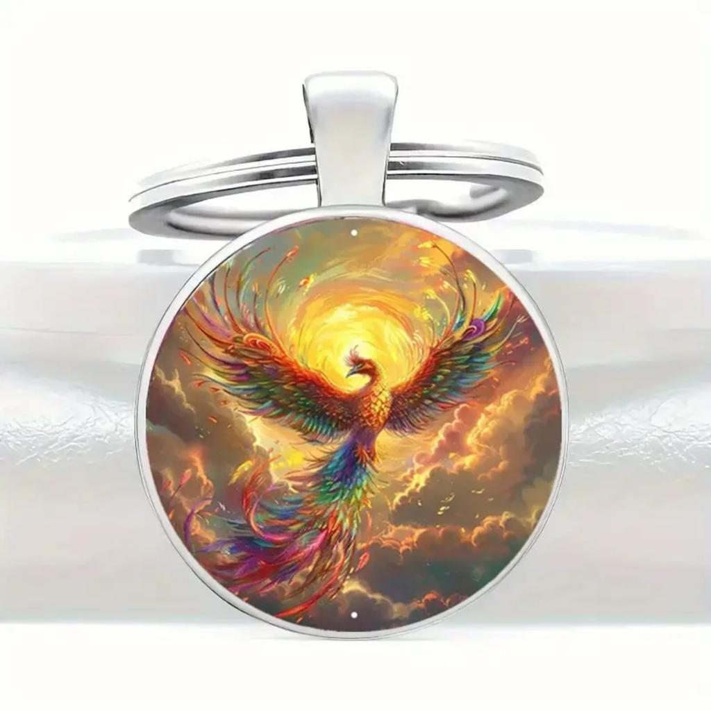 Fashion Alloy Keychain Pendant Round Metal Key Ring