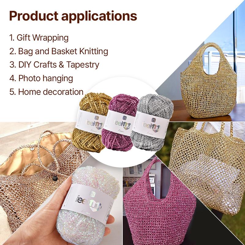 50M/Roll Gold and Silver Wire Christmas Decoration 50M High-end 2.5MM DIY Hook Bag Handmade Hollow Core Thread Silver Wire