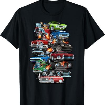 Car Madness! Muscle Cars, Classic Cars and Hotrods Cartoon T-Shirt