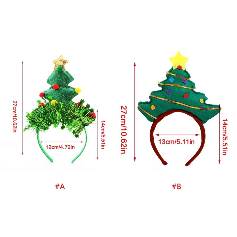 Adjustable Fabric Christmas Tree Hair Accessory Party Headbands For Adults Children Seasonal Celebrations And Photos