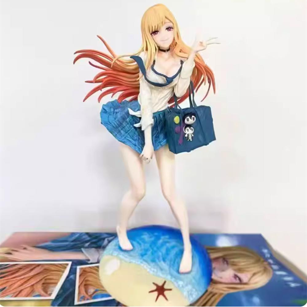 Anime Figure Beach My Dress-Up Darling Marin Kitagawa School Uniform Swimsuit Beautiful Girl Collectible Model Toy Action Figure