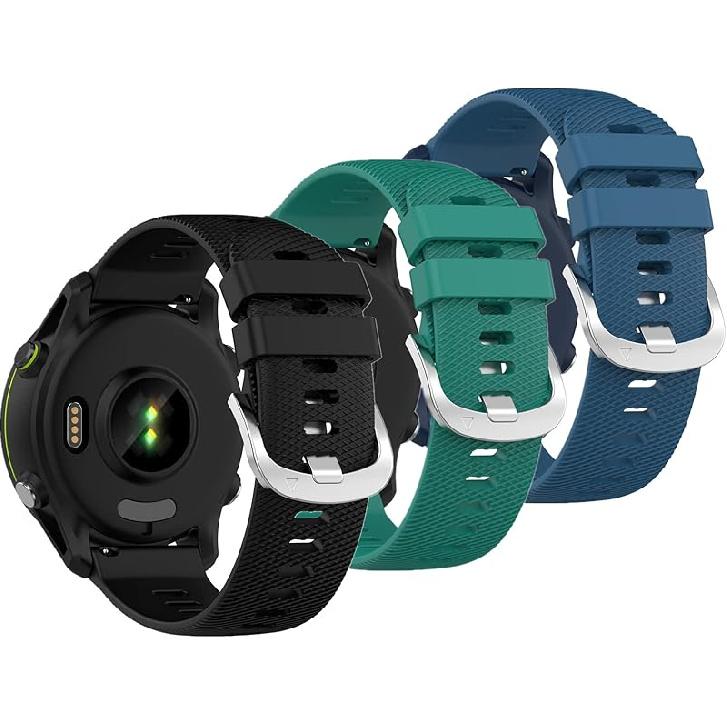 Muovrto Strap for Garmin Approach S12/Approach S42,Silicone Waterproof Replacement Watch Band Black/Green/Blue