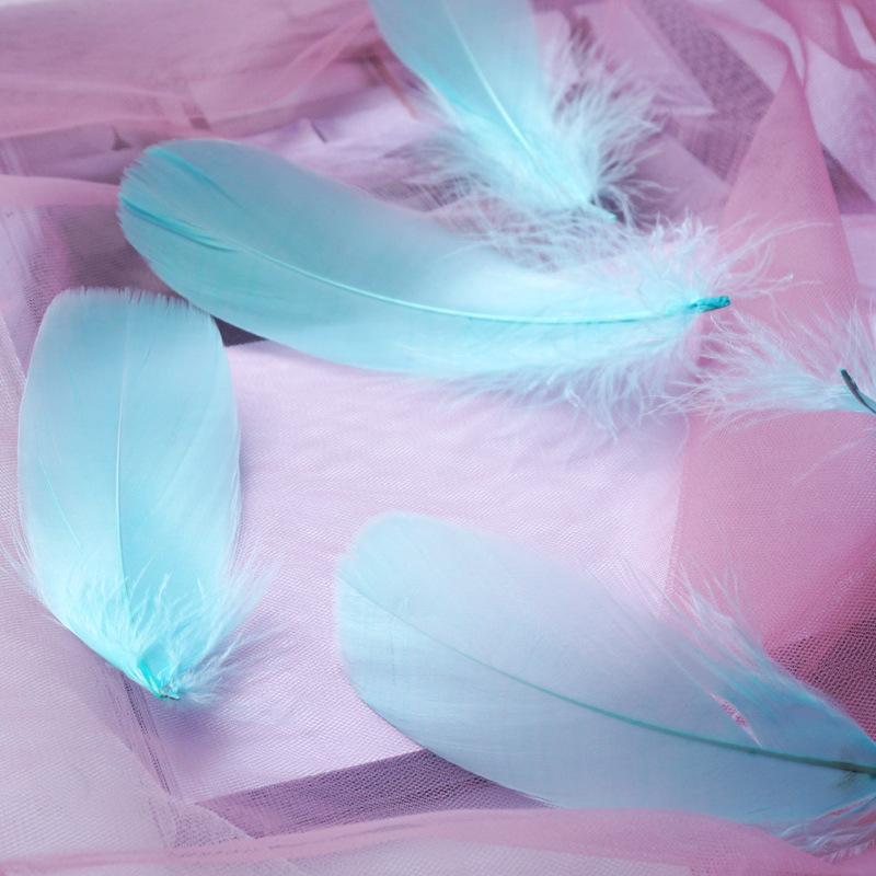 50Pcs Macaron Colored Feather Decorative Goose Feather Large Medium Floating Dream Net Gift Box Filled With Bouquet Diy Handmade Materials