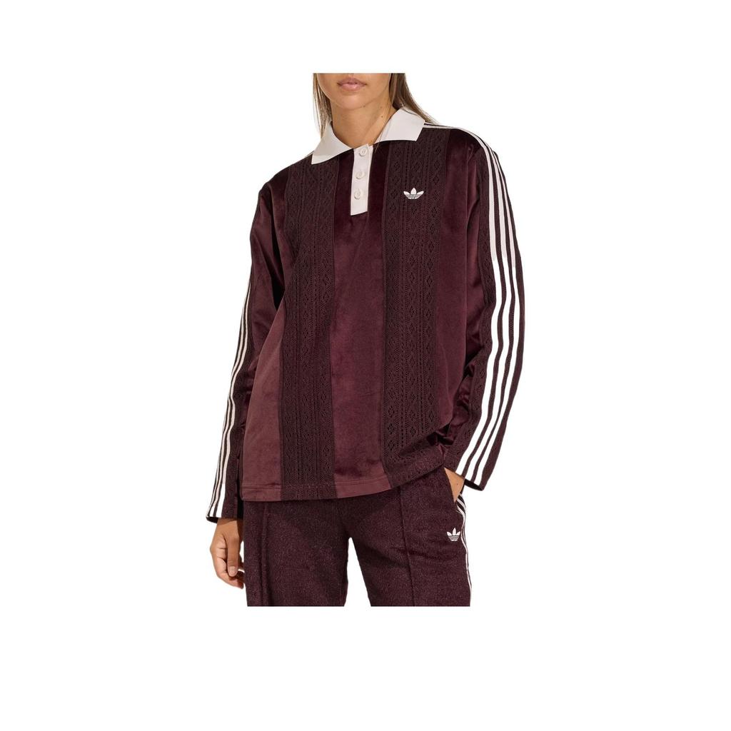 Adidas Originals Comfortable Fashion Solid Color Simple Long Sleeve Polo Shirt Women Tops KS7795