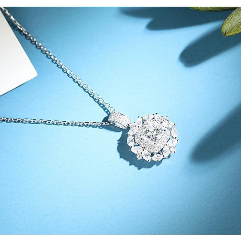 Snowflake Pearl Pendant European and American Super Flash Zircon Temperament Versatile Necklace Short Collarbone Chain