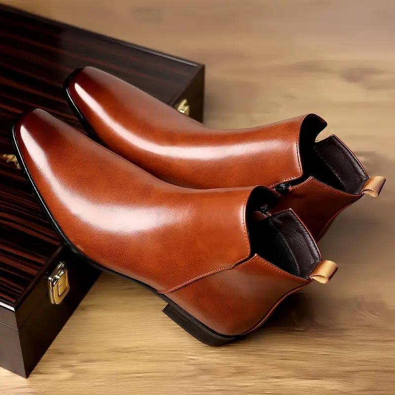 Men's Fashionable Solid Color Business Formal Shoes