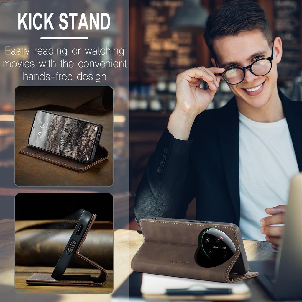CaseMe Luxus Retro Magnetischer Flip PU Leder Handyhülle für Xiaomi 17 17Ultra Brieftaschenabdeckung Handy Hülle Für Xiaomi 17 Ultra