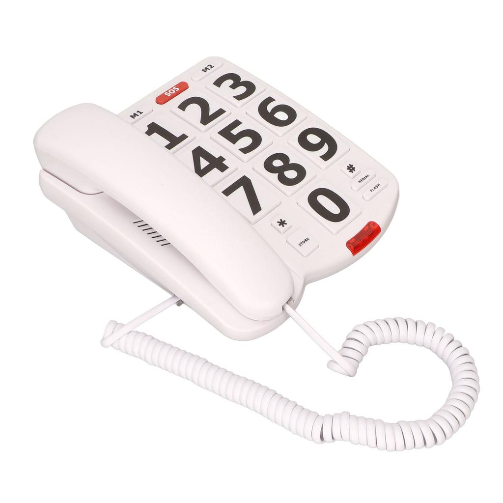 Big Button Telephone Large Adjustable Volume Last Number Redialing Corded Landline