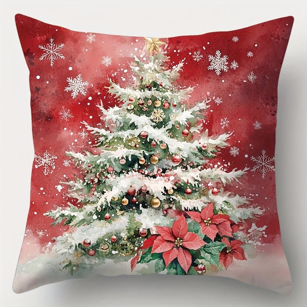Christmas Decoration Pillowcase Red Santa Claus Snowman Pillow Cover Sofa Cushion Cover Home Decoration New Year Gift