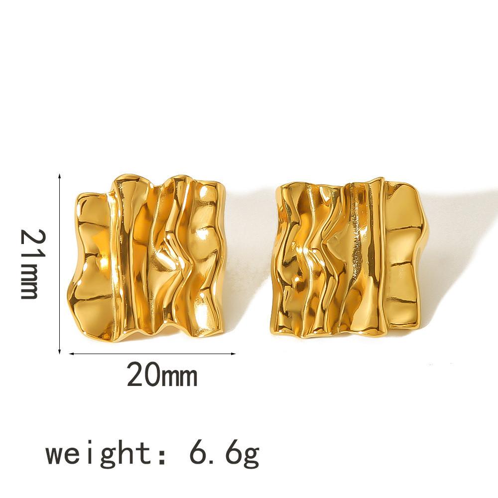 Geometric Titanium Steel Earrings For Women With Heart Shape Design And Vintage Style