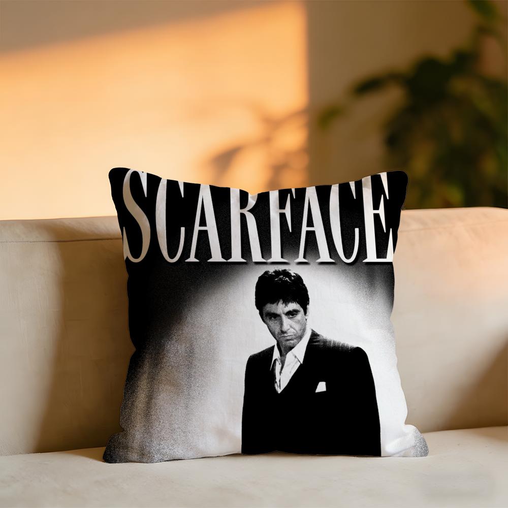Scarface Cushion Cover Cozy Velvet Throw PillowSoft Warm Cushion For Sofa Bed