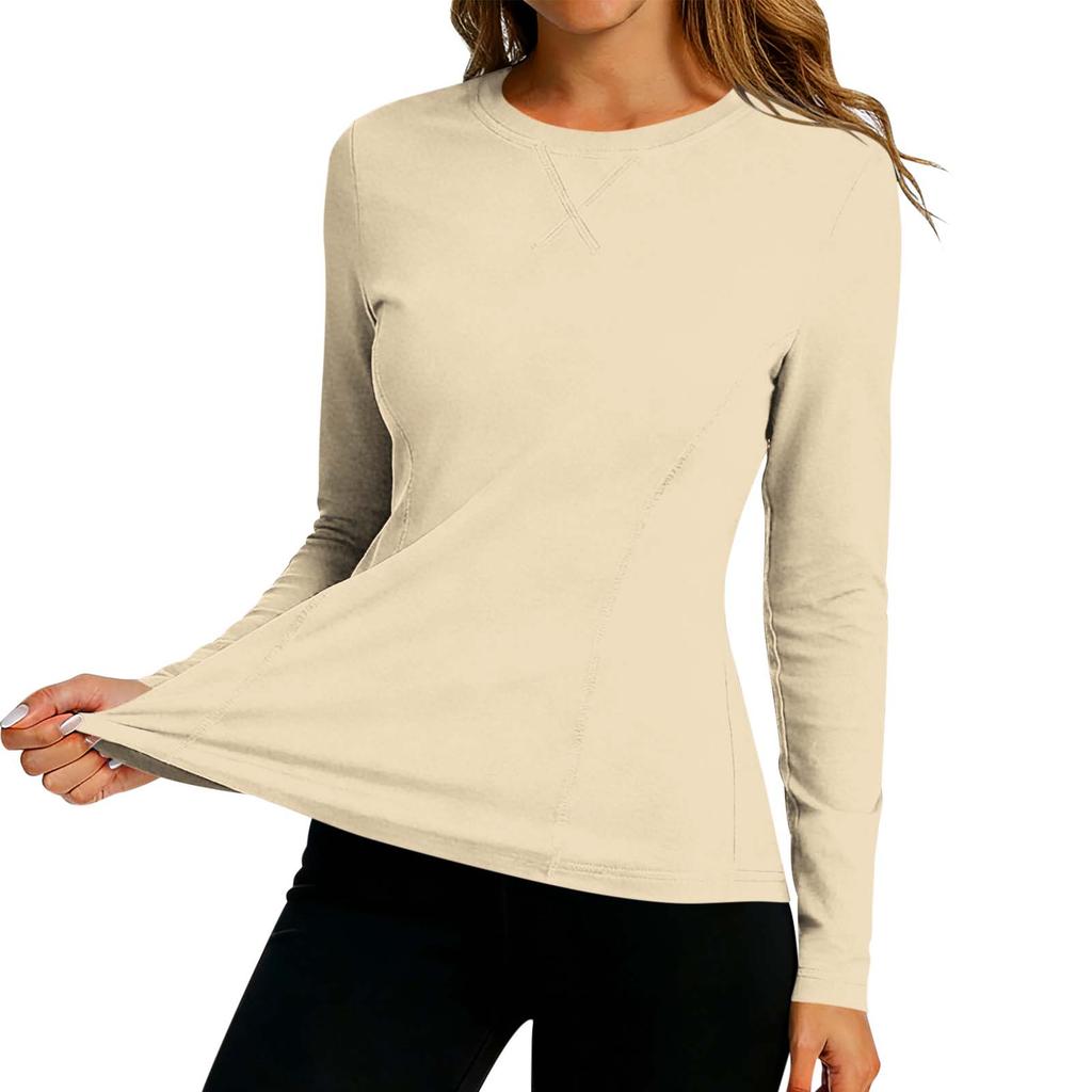 Women Long Sleeve Athletic Top Lightweight Wicking Quick Dry Stretch Fitness Shirt for Running Yoga Training Workout