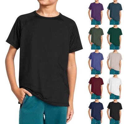 Boys Casual Round Neck Fashion Plunger Sleeve T-Shirt Top