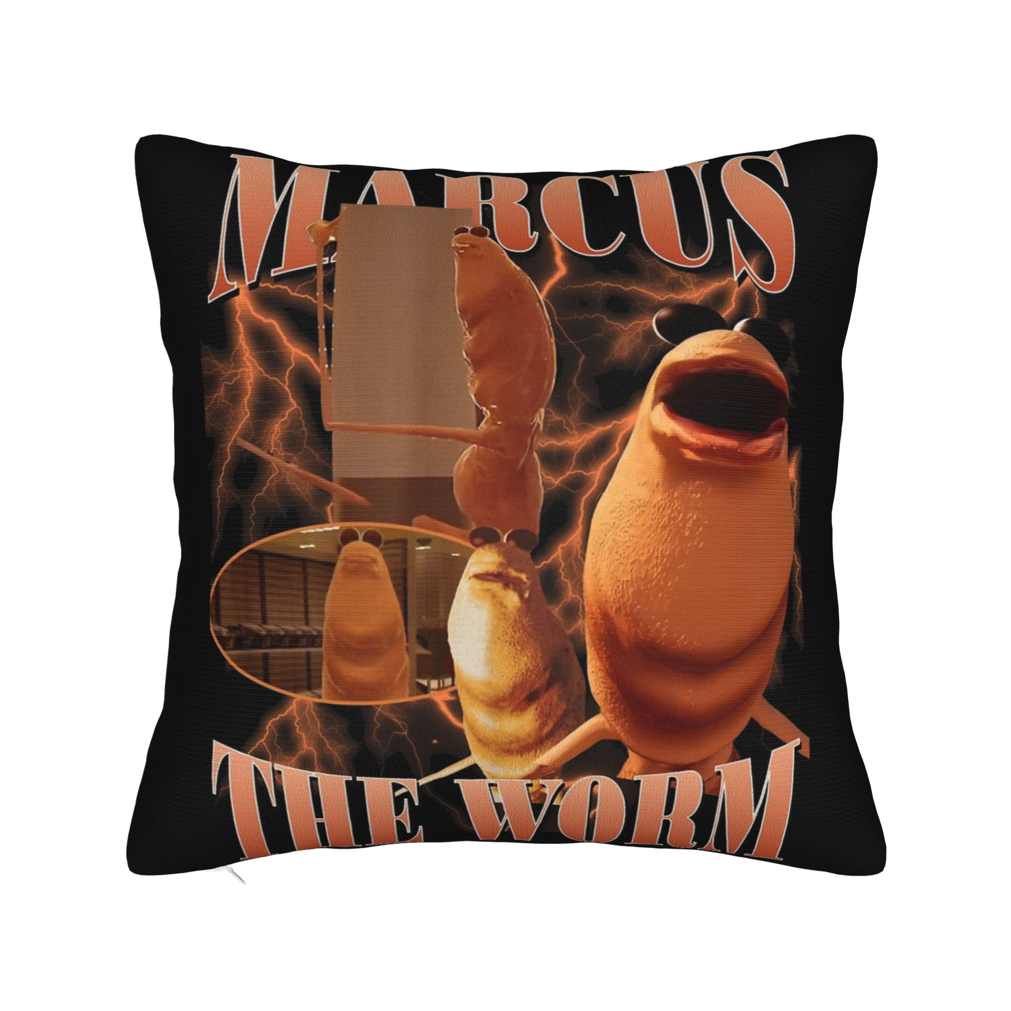 Rigatoni Pasta Marcus the Worm Pillowcase Doublesided Printing Polyester Cushion Cover Decorations Pillow Case Cover Chair 30x30cm 12x12in