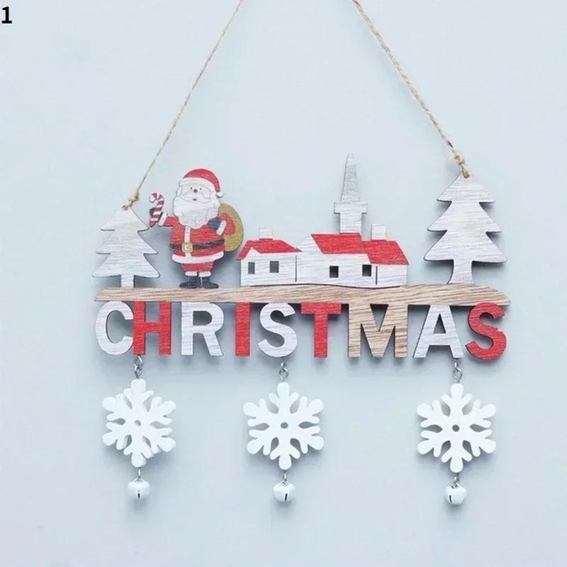 New Christmas Home Creative Decor Pendants Restaurants Wooden Handicrafts Door Decorations Christmas Festival Gifts Accessories