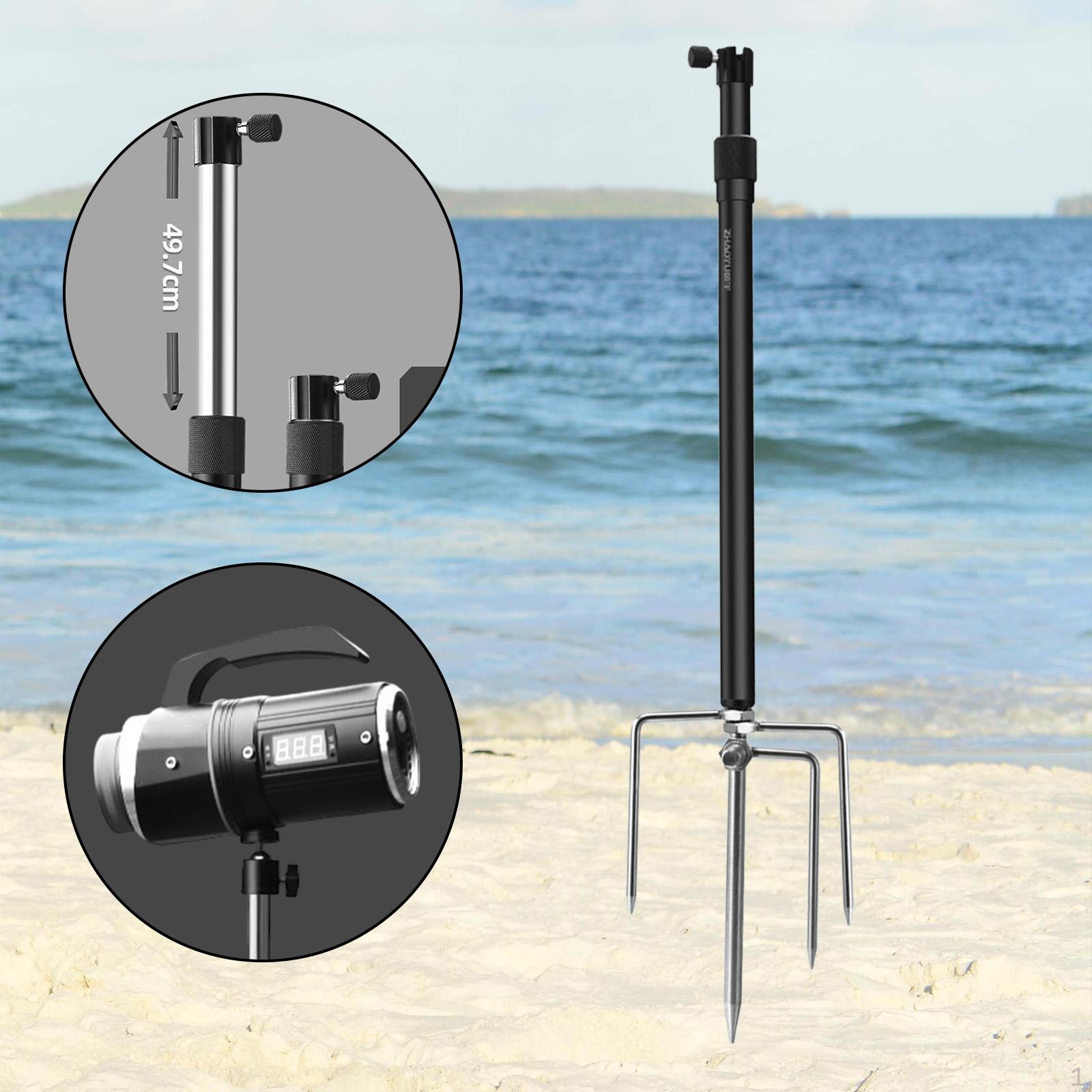 

Camping Lantern Stand Easy to Use Bracket for Fishing Hiking Outside Silver Black