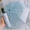 Blue Fireworks Automatic Umbrella Sunny and Rainy Dual-Use Vinyl Folding Umbrella Sun Protection UV Protection Sun Umbrella Student Umbrella