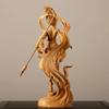 Wood carving Nezha Prince Statue,  Natural Solid Wood Chinese Mythology anime figures HomeRoom Office decoration and accessories