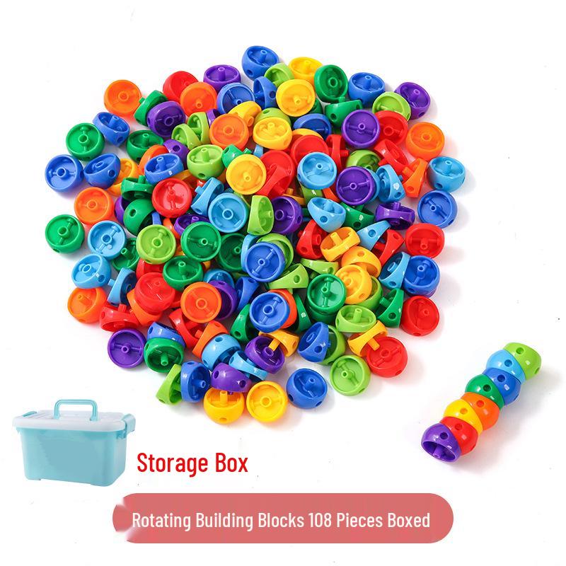 Large Particle Twisty Caterpillar Building Blocks for Ages 3-6: Early Education Puzzle