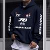 racing team front sleeve same print hooded sweater loose shoulder men and women