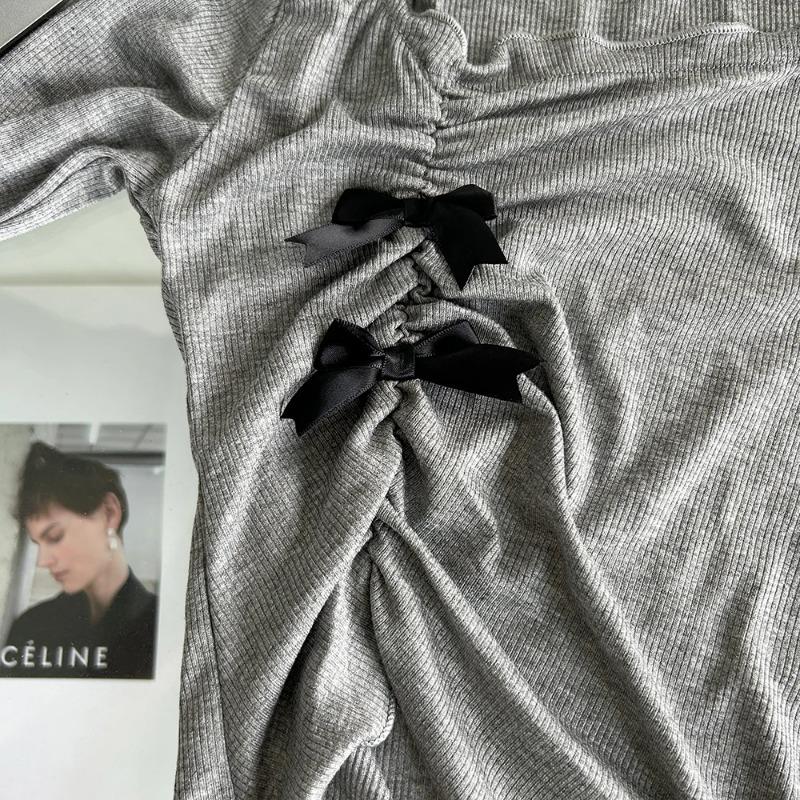 Podzimní Dámské Two Pieces Set Halter Top Korejská móda Gyaru S dlouhým rukávem Crop Tops Trička Y2k Streetwear Trička Coquette Girl Nové