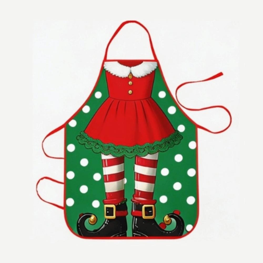 Oil-Resistant Christmas Apron Reusable Kitchen Aprons New Santa Claus Apron Holiday Decor