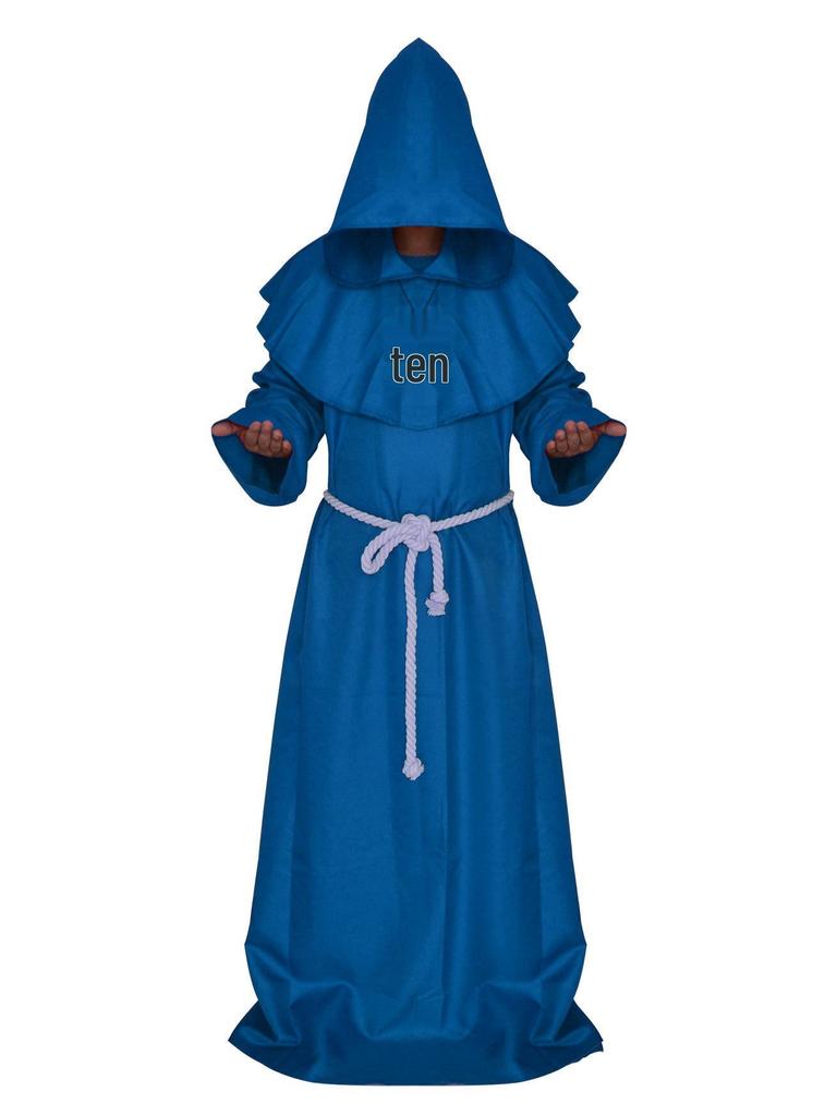 Costum Monah Medieval & Vrăjitor - Robă Halloween Grim Reaper pentru Cosplay & Joc de Rol
