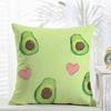 Pattern Fresh Avocado Print Cushion Cover Daily Washable Linen Pillowcase Soft For Sofa Bed Home Room Decor