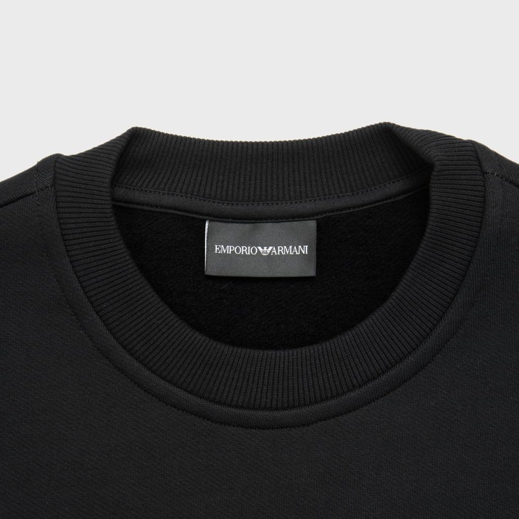 Emporio Armani FW24 Logo Letter Print Crew Neck Long Sleeve Sweatshirt Men Sweatshirt Black 6D1M95-1JTAZ-0999