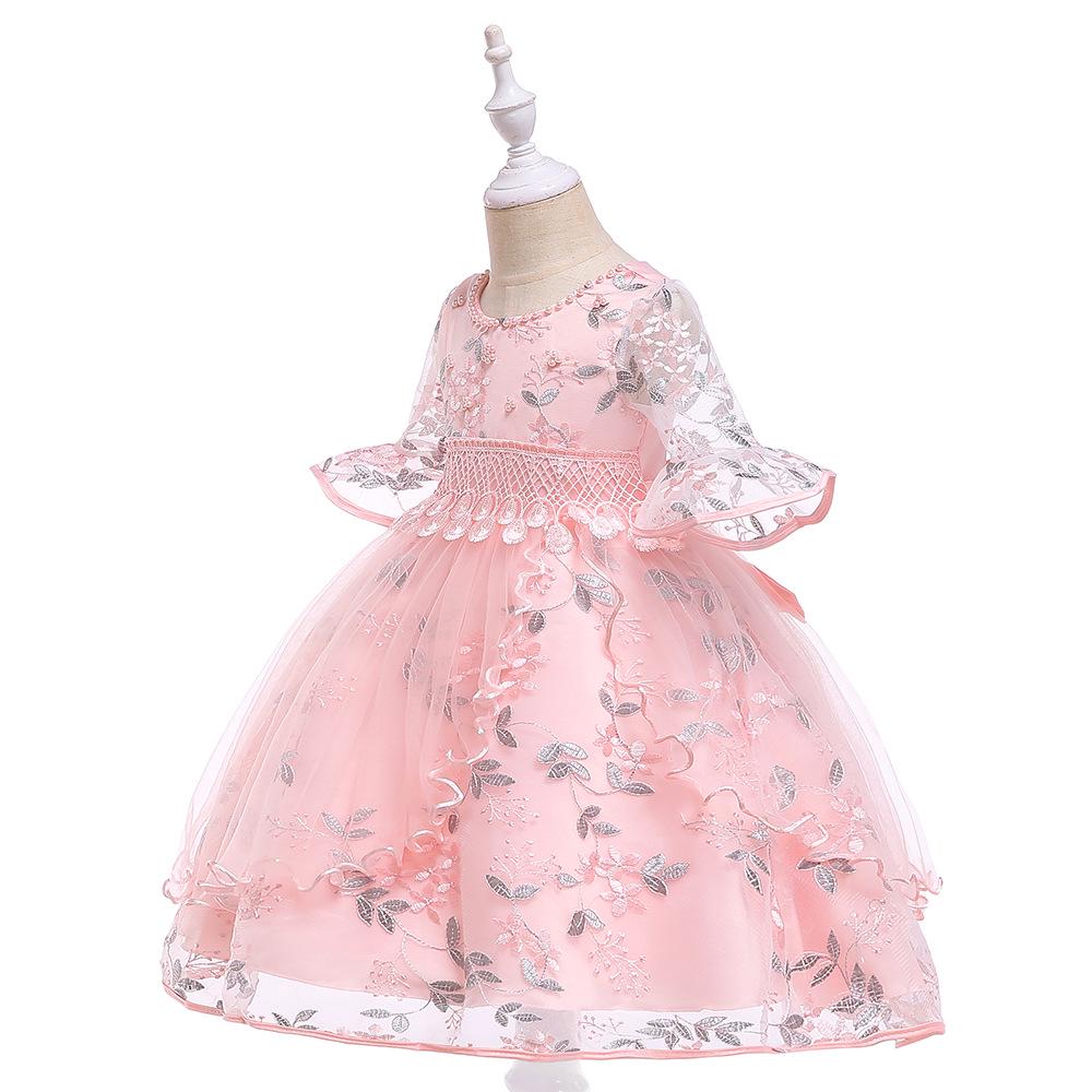 Children's Beaded Princess Trumpet Sleeve Dress
