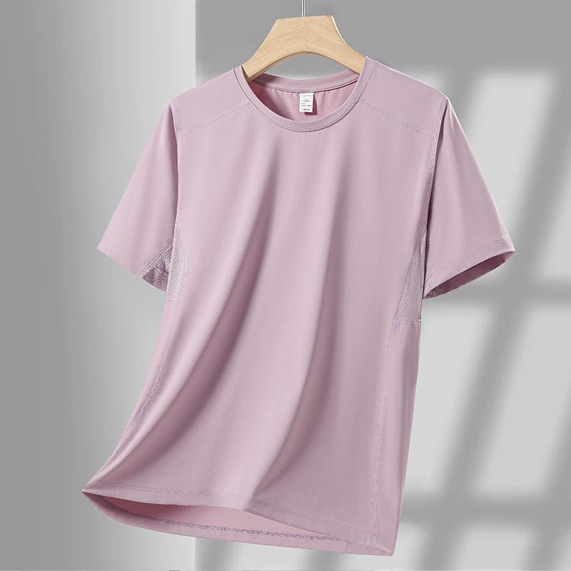 Quick-drying Short-sleeved Men's Ice Silk Thin Round-neck Casual Top Breathable Half-sleeved T-shirt Men's Sports Short-sleeved
