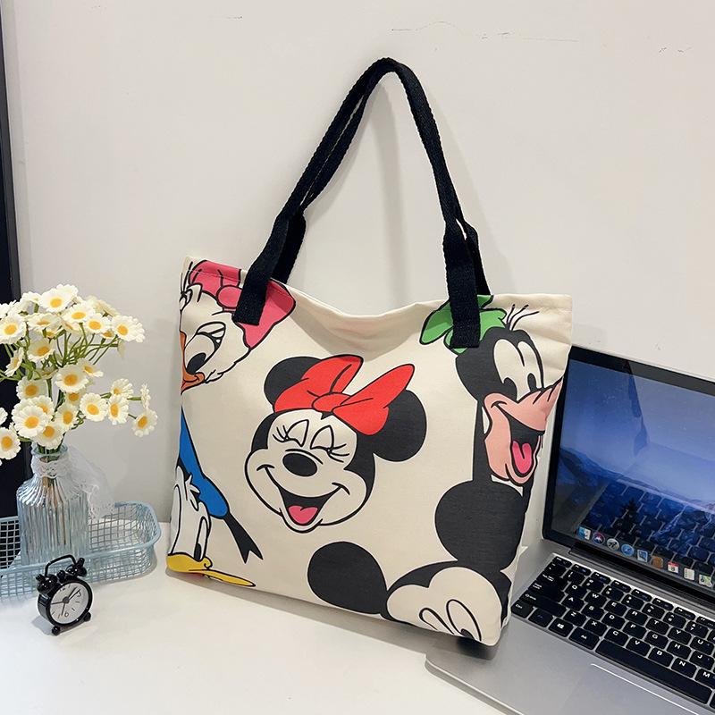High-value canvas bag large-capacity cute cartoon interstellar baby student clothing book shoulder bag portable shopping bag female