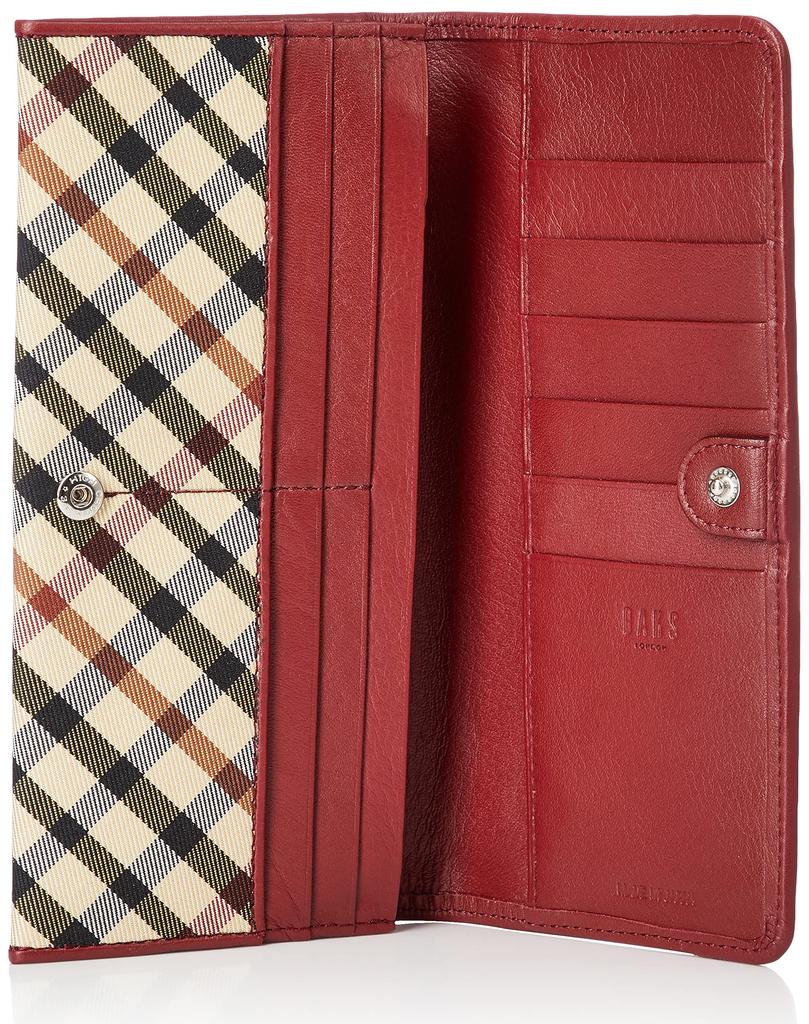 Daks HouseCheck Men's Long Wallet, Red, One Size