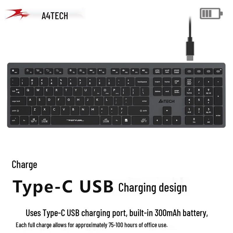 A4TECH FBX50C Wireless Quad-Mode Rechargeable Keyboard