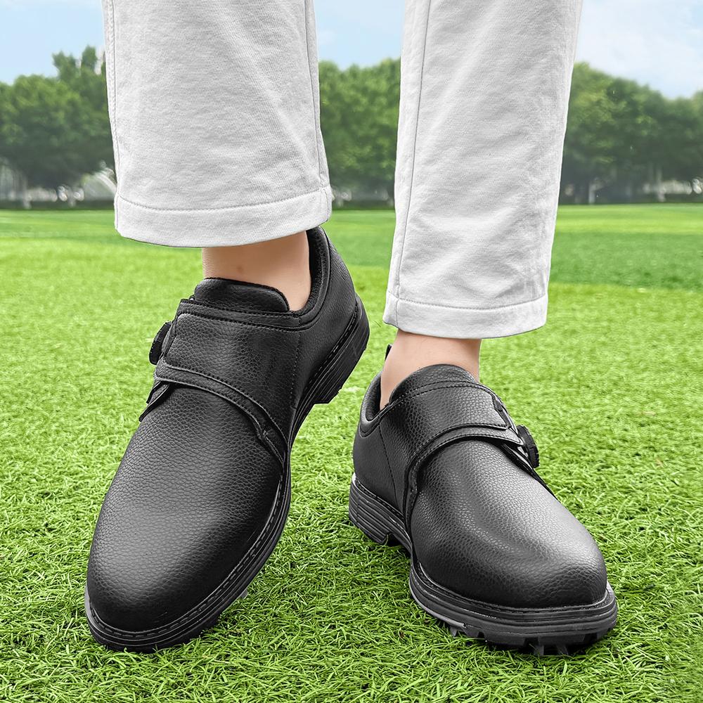 Men Golf Shoes Outdoor Spiked Sports Upper Stable Anti Slip Sole For Golf Training Outdoor All Season Daily Outdoor Casual