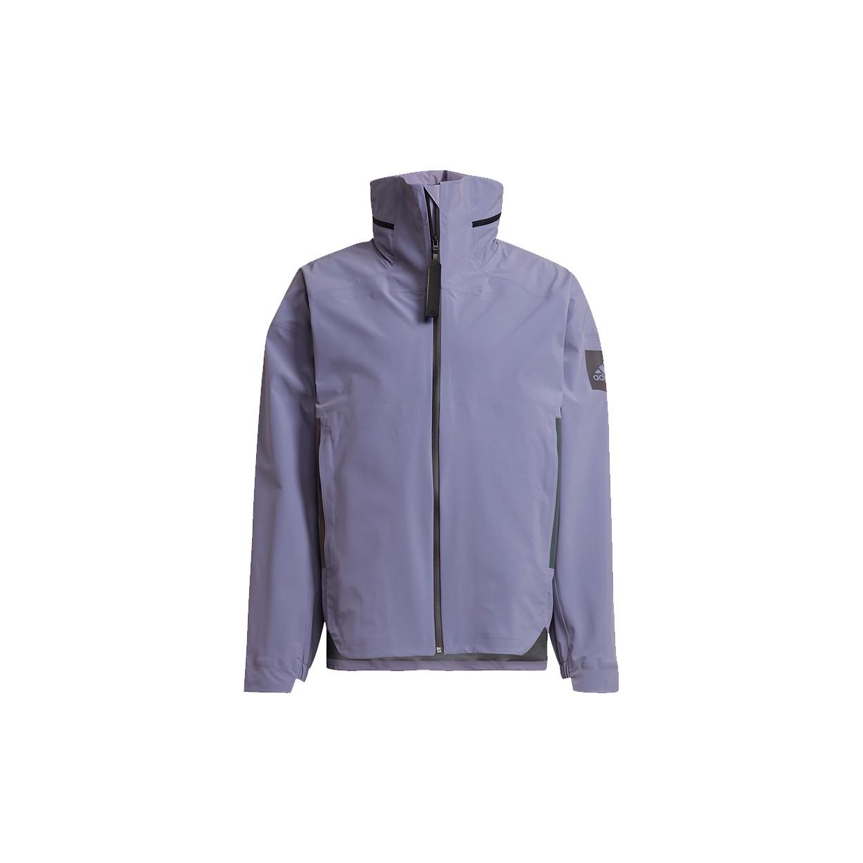 Men s adidas Myshelter Jkt Outdoor Sports Loose Rainproof Hooded Logo Jacket Autumn Purple GT6576 XL