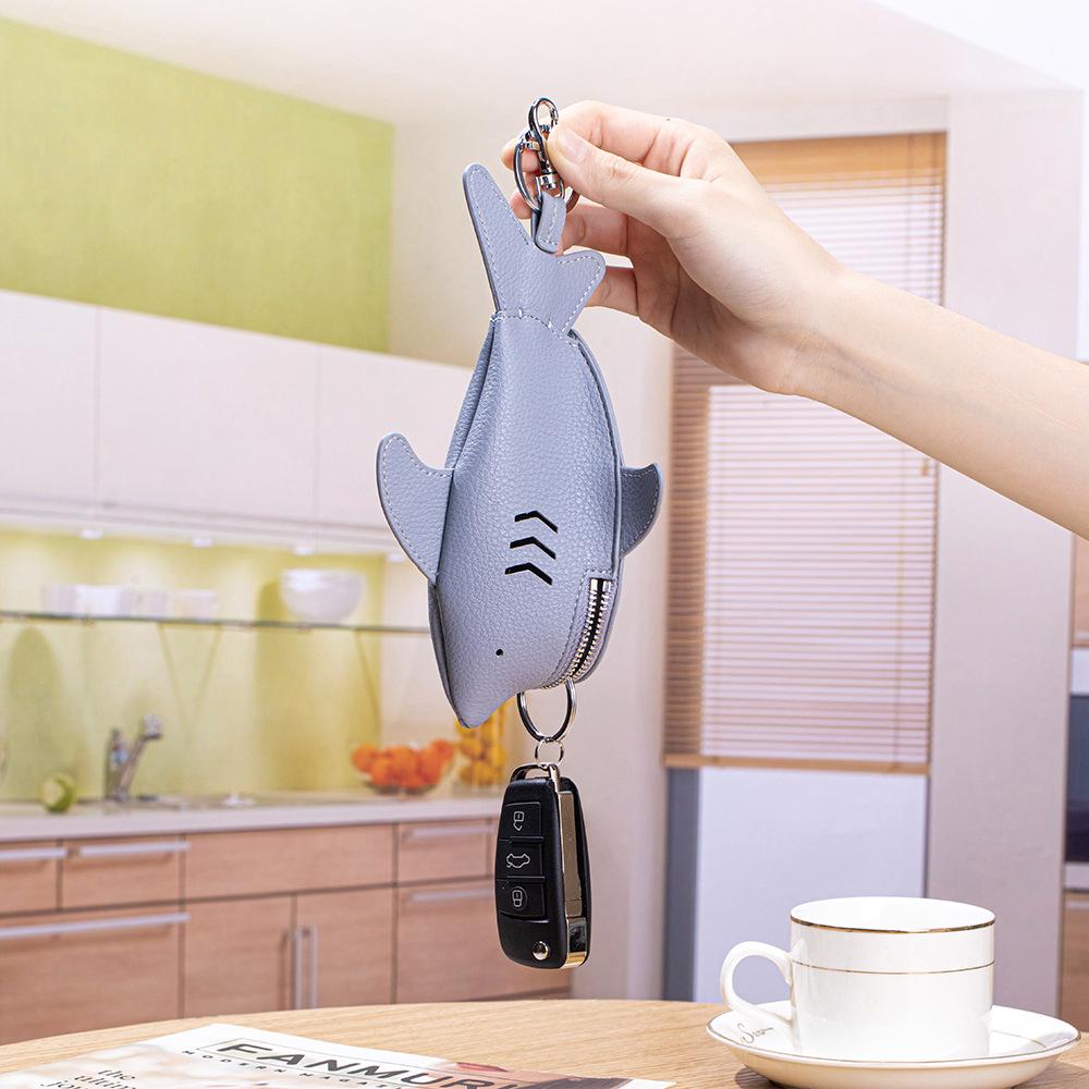 Creative Leather Shark Key Case & Pendant