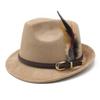 Faux Suede Gentleman Hat Small Brim Classic Jazz Panama Hat