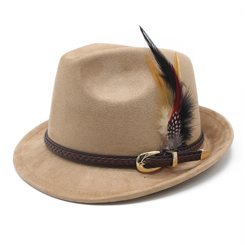 Faux Suede Gentleman Hat Small Brim Classic Jazz Panama Hat