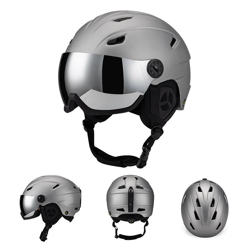 F-SH-47 Ski Helmet with Removable Liner and Ear Pads Goggles Compatible PC Material for All