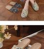 Women's Ethnic Floral Linen Sandals - Breathable Toe-Cover Slippers for Home