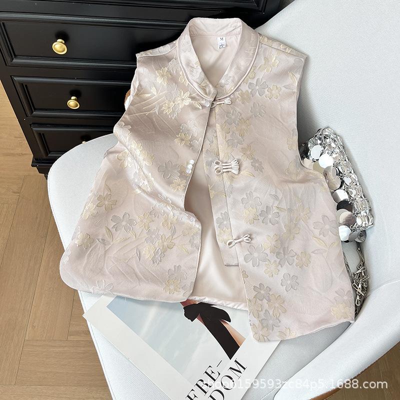 2025 Morning Brocade New Top Vest Women's Chinese Button Fashion Vest China