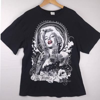 Marilyn Monroe T-Shirt XL Black Tattoo Gangster Chola Mi Vida Loca Delta Graphic