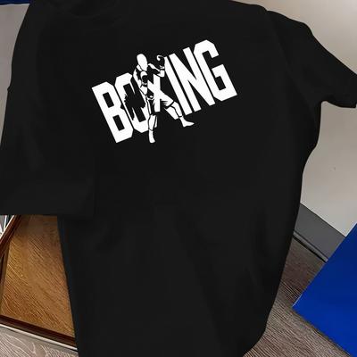 Boxing Men Cotton TShirt Athletic Casual Style Black - Men's Summer Cotton Graphic Tee