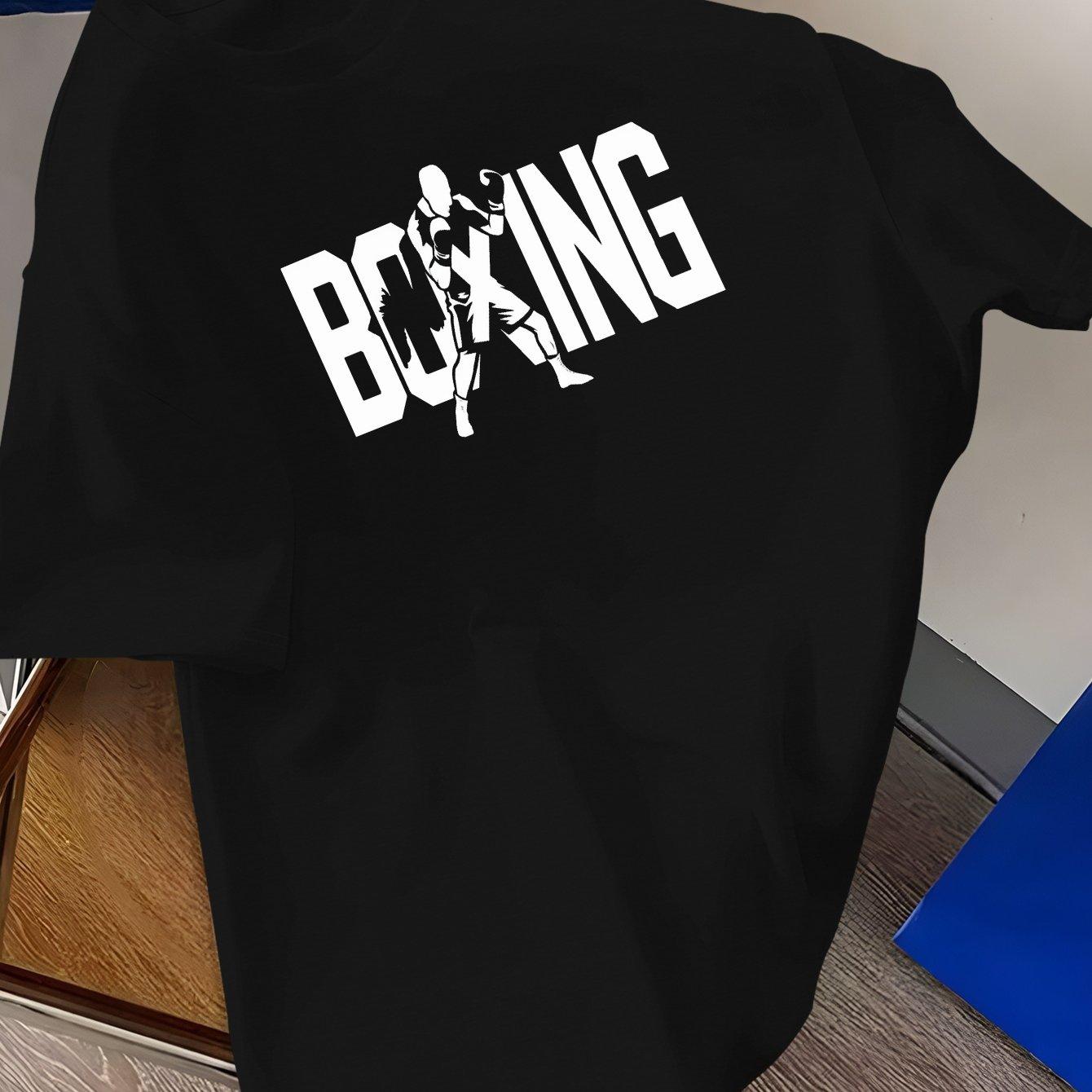

Boxing Men Cotton TShirt Athletic Casual Style Black - Men s Summer Cotton Graphic Tee S разноцветный