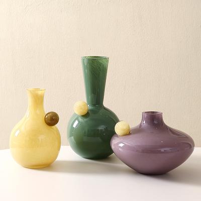 Colored Geometric Sphere Glass Vase Flower Vase Flower Arrangement Accessories Hydroponics Terrarium Home Decoration