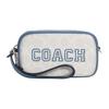 New Jamie Artificial Leather Wrist Bag Clutch Handbag Small Size Women's Chalk White & Indigo CB851-SVUOB