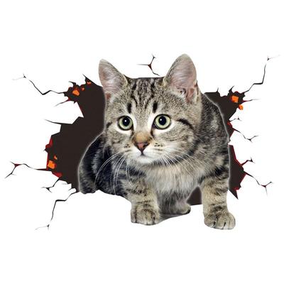 New 1Pcs Car 3D Stereo Cat Big Dog Scratch Masking Sticker Cute Cat Car Sticker 3D Animal Vinyl Decal Reflective Car Stickers