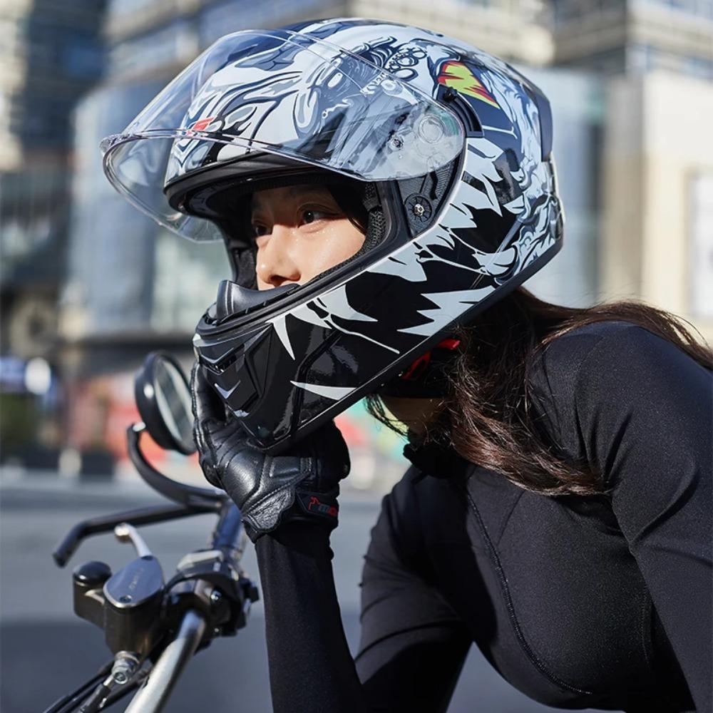 Motorcycle Helmets for Men and Women Wear Double Lens Locomotive Helmets Capacete da motocicleta
